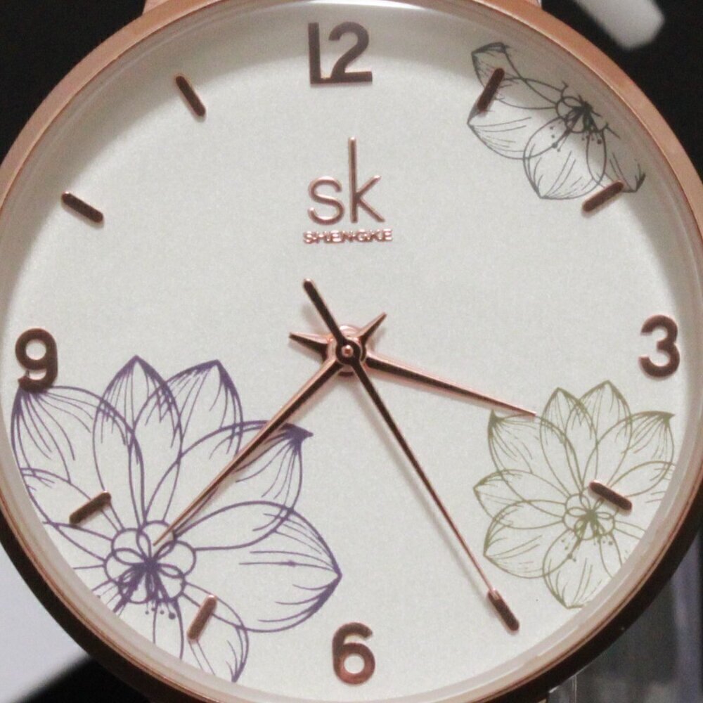 Ladies Dress Quartz Watch White Floral Dial White Strap 32mm - Picture 13 of 13